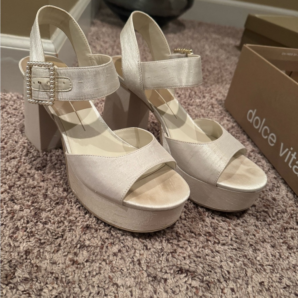 Dolce Vita Bobby Pearl White Platform Heels